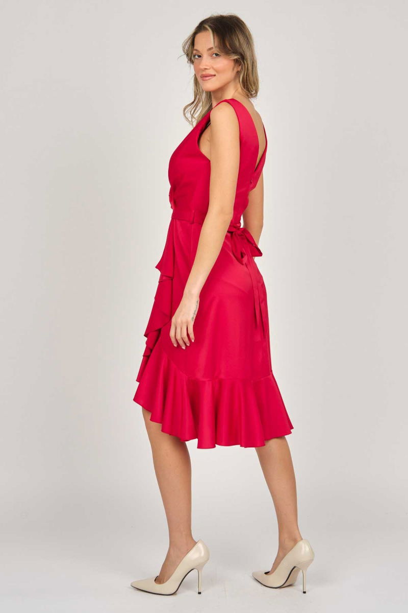 Doridorca Kadın Kısa Abiye Elbise 5923066 Kırmızı - 4