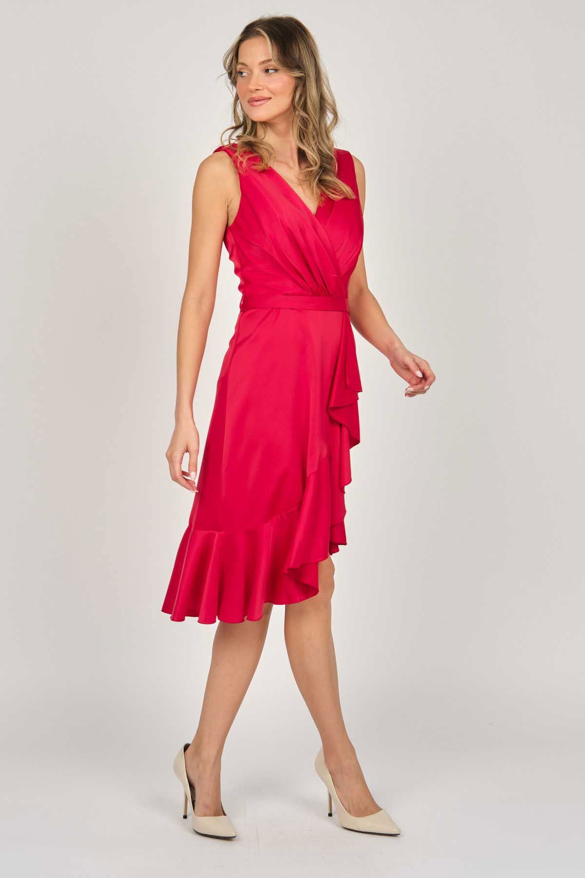 Doridorca Kadın Kısa Abiye Elbise 5923066 Kırmızı - 6