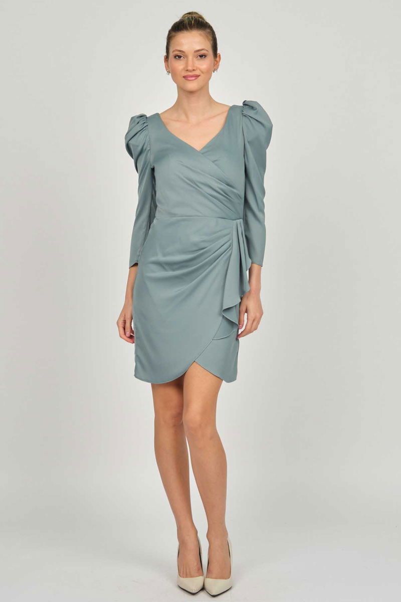 Doridorca Kadın Kısa Abiye Elbise 5924021 Limon Küfü - 2