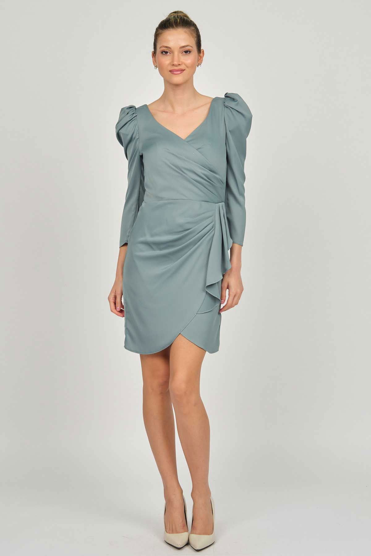 Doridorca Kadın Kısa Abiye Elbise 5924021 Limon Küfü - 2