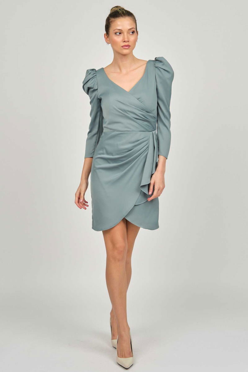 Doridorca Kadın Kısa Abiye Elbise 5924021 Limon Küfü - 6