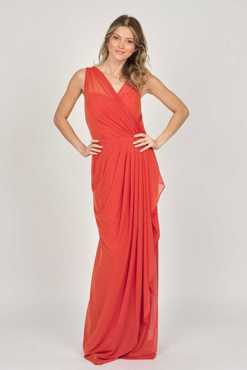 Doridorca Kadın Kolsuz Uzun Abiye Elbise 5922039 Tarçın - 2