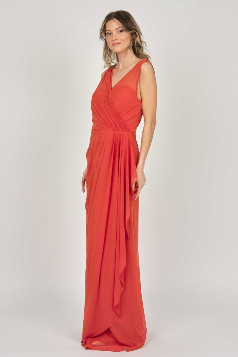 Doridorca Kadın Kolsuz Uzun Abiye Elbise 5922039 Tarçın - 6