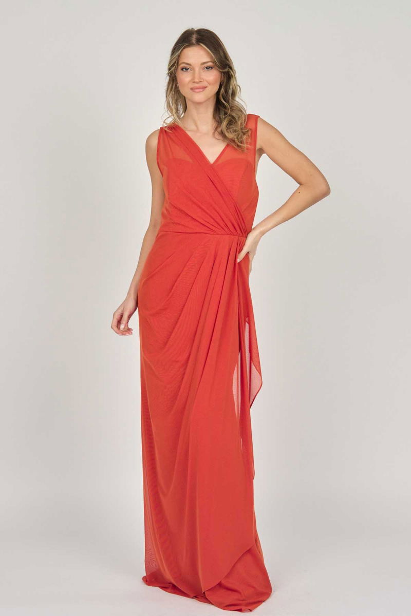 Doridorca Kadın Kolsuz Uzun Abiye Elbise 5922039 Tarçın - 7