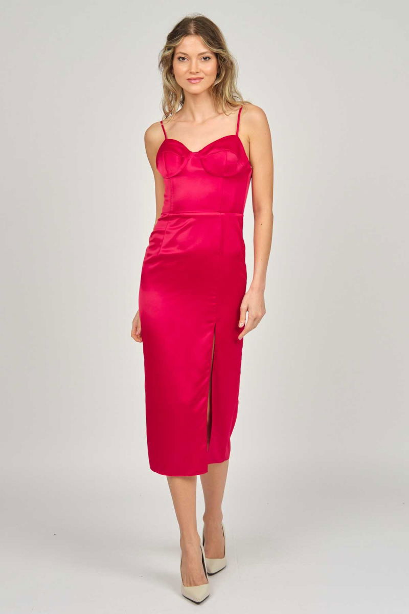 Doridorca Kadın Midi Boy Abiye Elbise 5924063 Kırmızı - 2