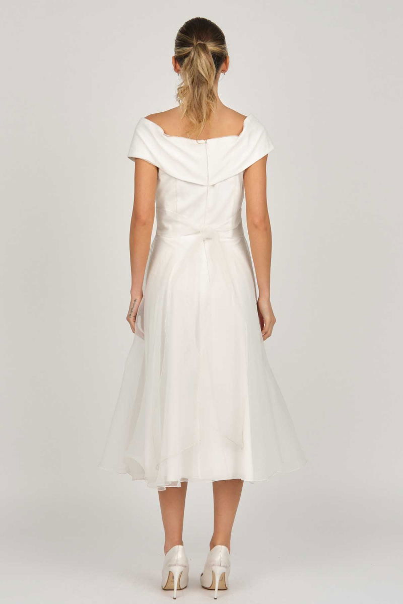 Doridorca Kadın Prenses Yaka Araboy Abiye Elbise 5922090 Kemik - 5