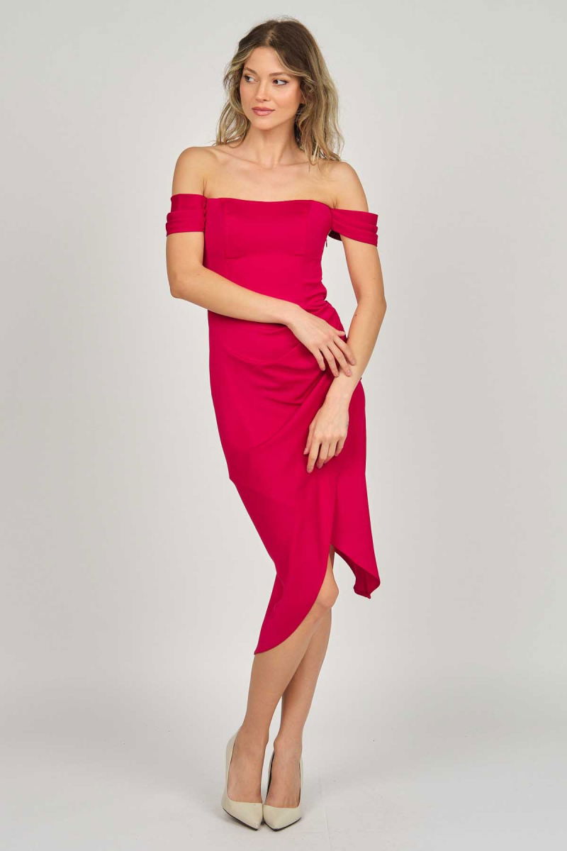 Doridorca Kadın Straplez Abiye Elbise 5924014 Kırmızı - 3