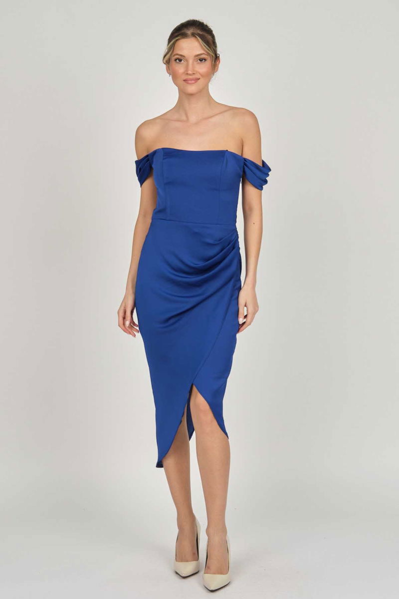 Doridorca Kadın Straplez Abiye Elbise 5924014 Saks - 7