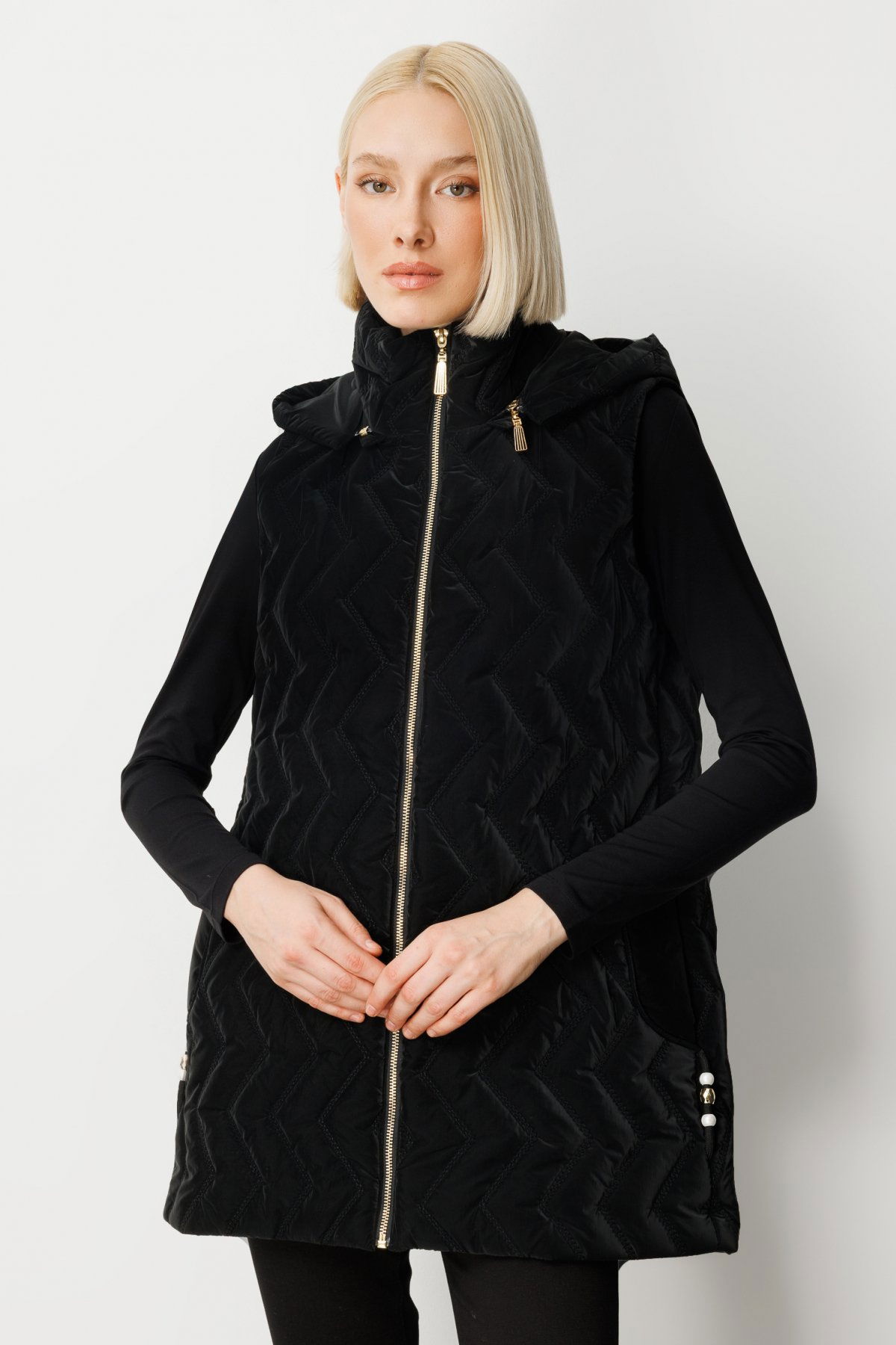 Ekol Kadın Aksesuar Detaylı Şişme Yelek 8583 Siyah - 1