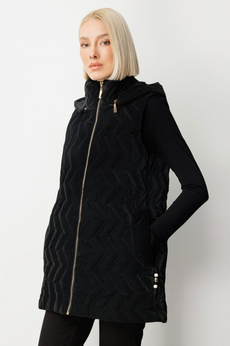 Ekol Kadın Aksesuar Detaylı Şişme Yelek 8583 Siyah - 2