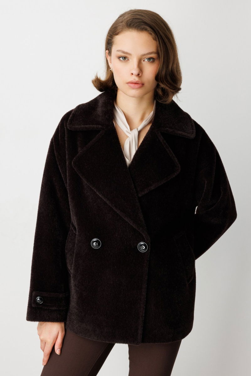 Ekol Kadın Apoletli Peluş Mont 6035 Kahverengi - 2