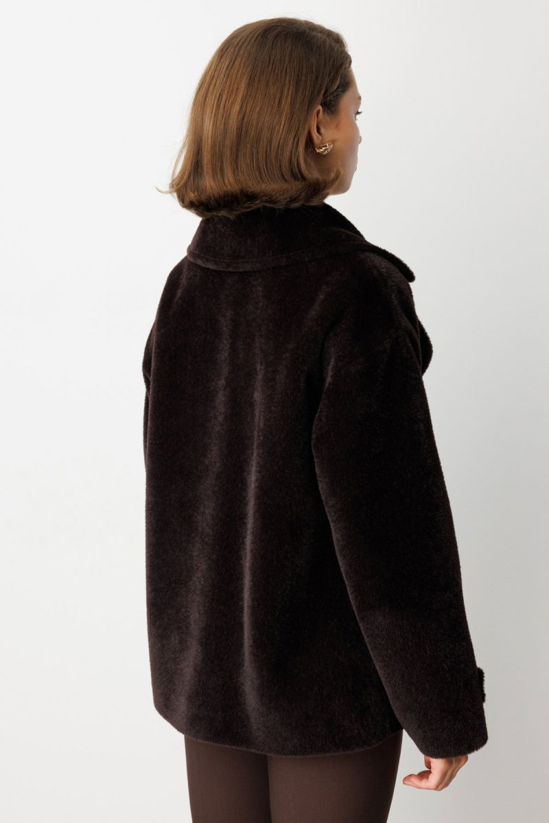 Ekol Kadın Apoletli Peluş Mont 6035 Kahverengi - 4