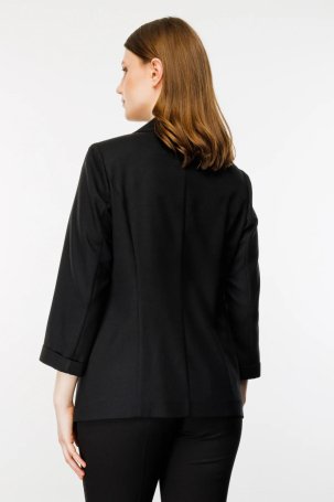 Ekol Kadın Armalı Duble Kol Ceket 5550 Siyah - 4