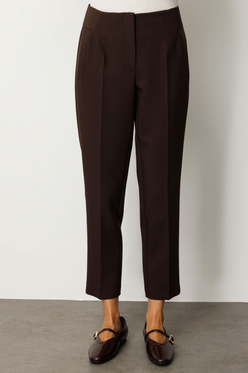 Ekol Kadın Beli Kalın Lastikli Dar Paça Pantolon 1109 Kahverengi - 3