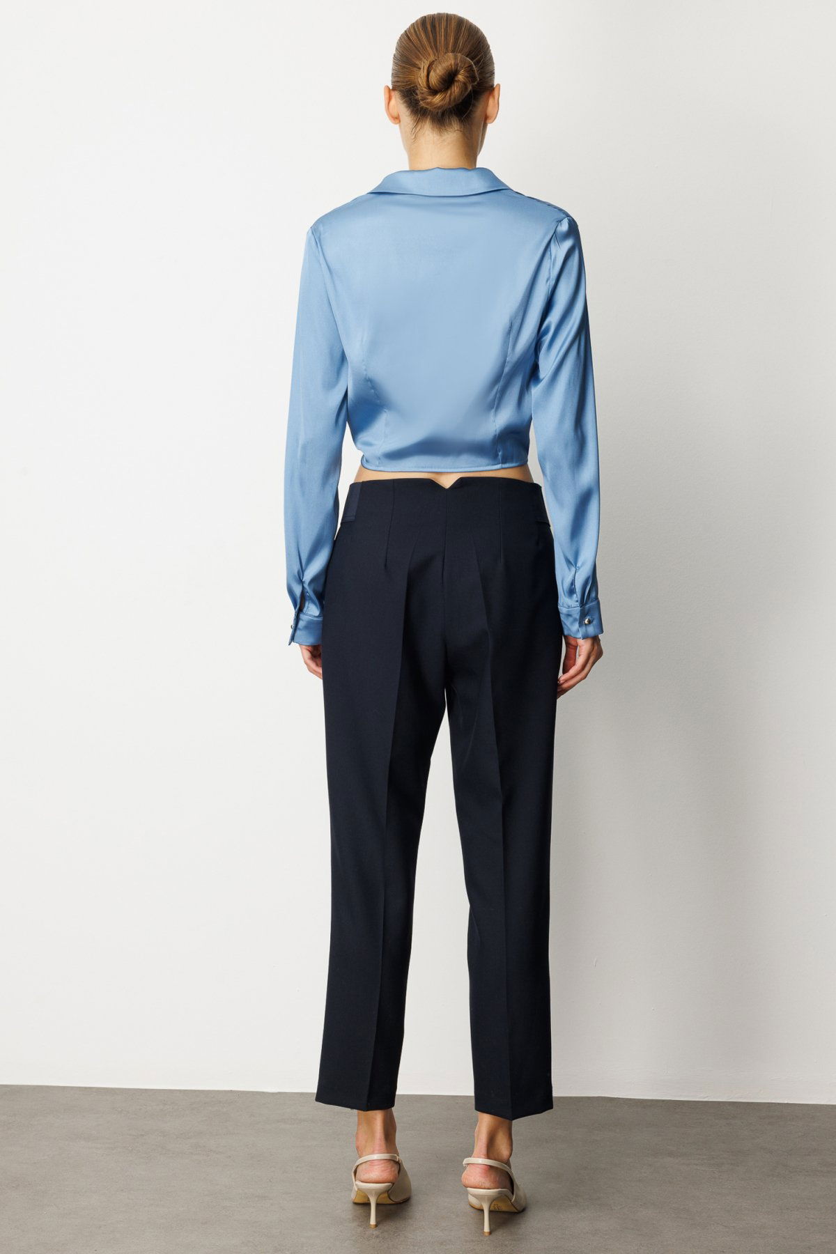 Ekol Kadın Beli Kalın Lastikli Dar Paça Pantolon 1109 Lacivert - 4