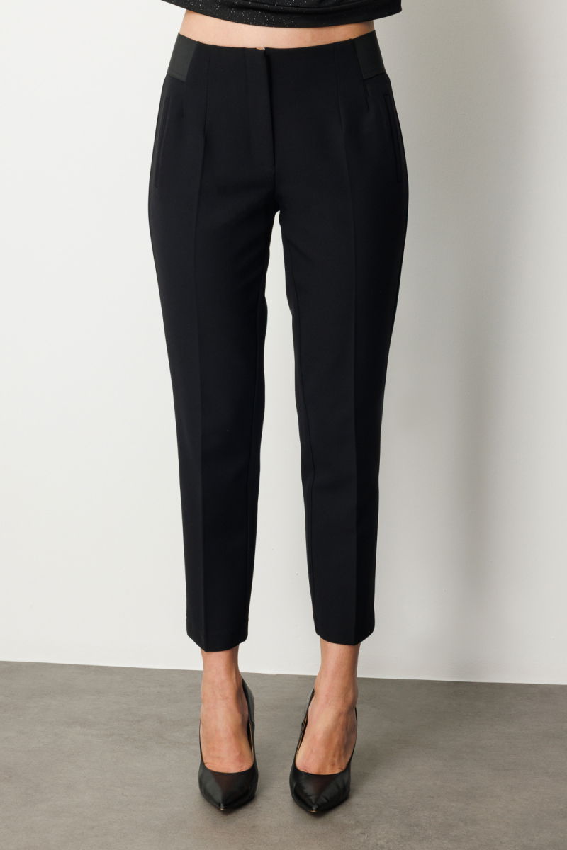Ekol Kadın Beli Kalın Lastikli Dar Paça Pantolon 1109 Siyah - 3