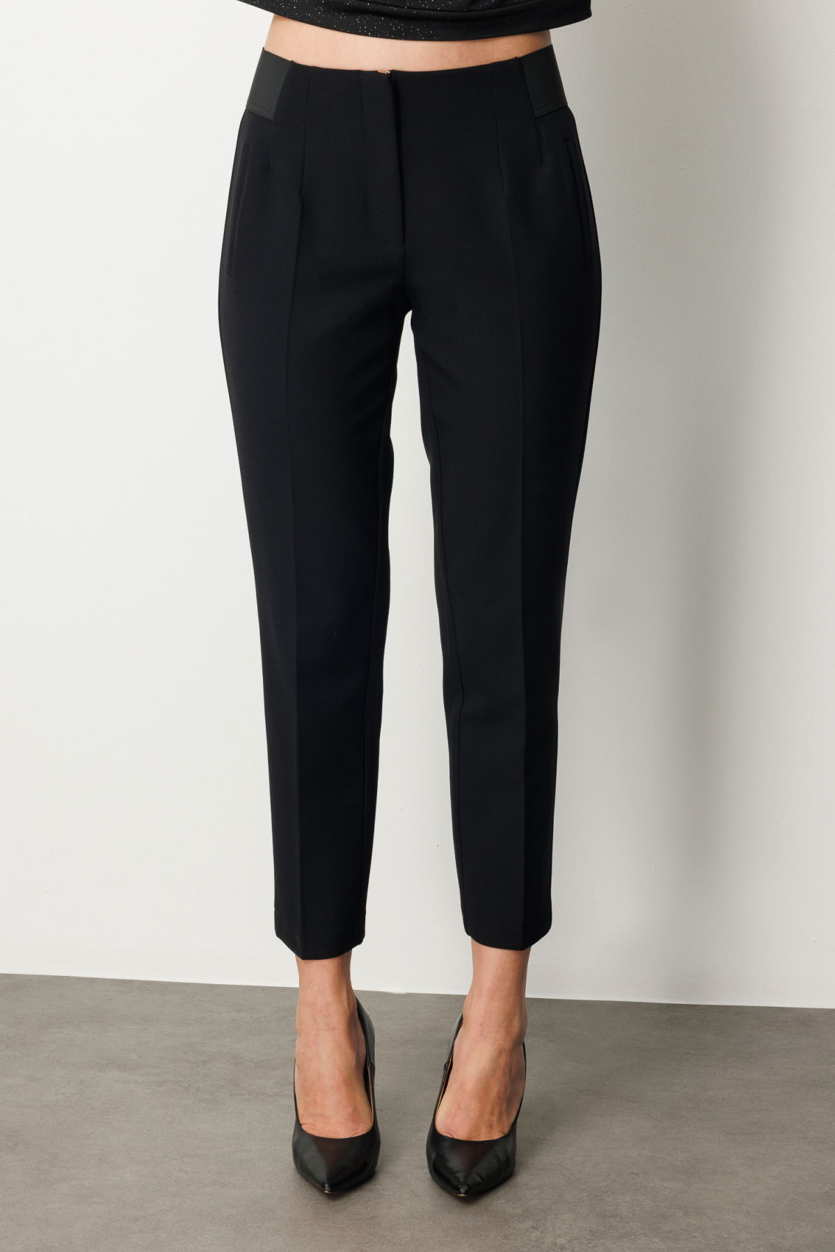 Ekol Kadın Beli Kalın Lastikli Dar Paça Pantolon 1109 Siyah - 3