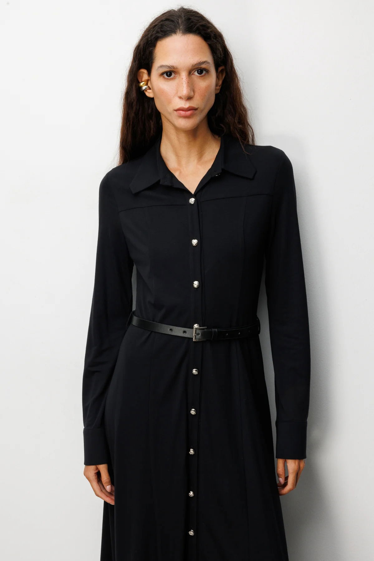 Ekol Kadın Beli Kemerli Maxi Elbise 4029 Siyah - 3