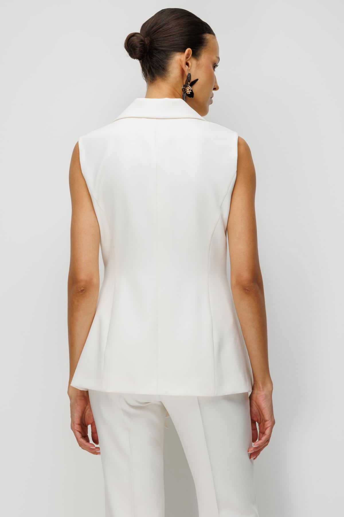 Ekol Kadın Beli Kuşaklı Kruvaze Yaka Yelek 1146 Ekru - 4