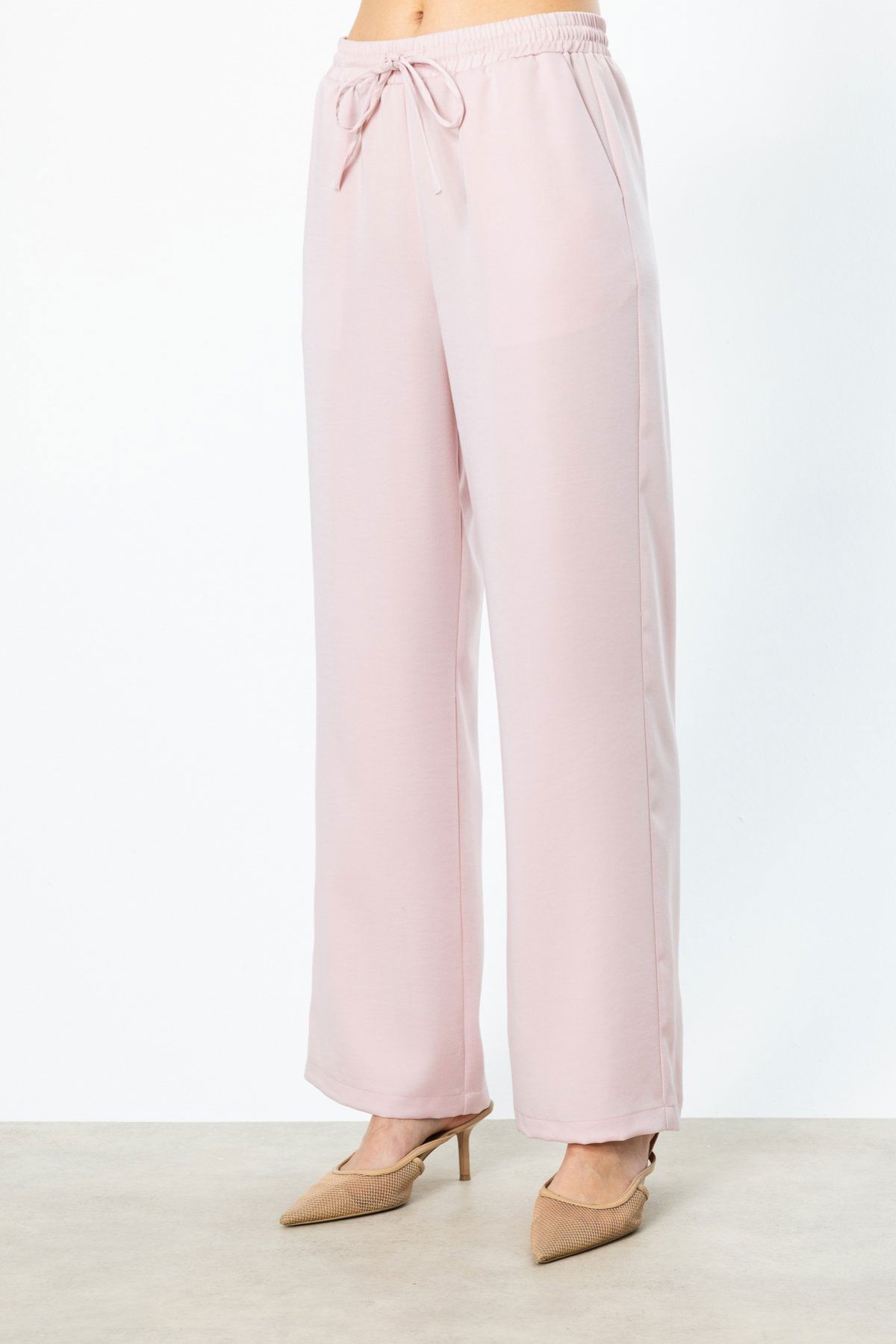 Ekol Kadın Beli Lastikli Bol Paça Pantolon 3364 Somon - 3