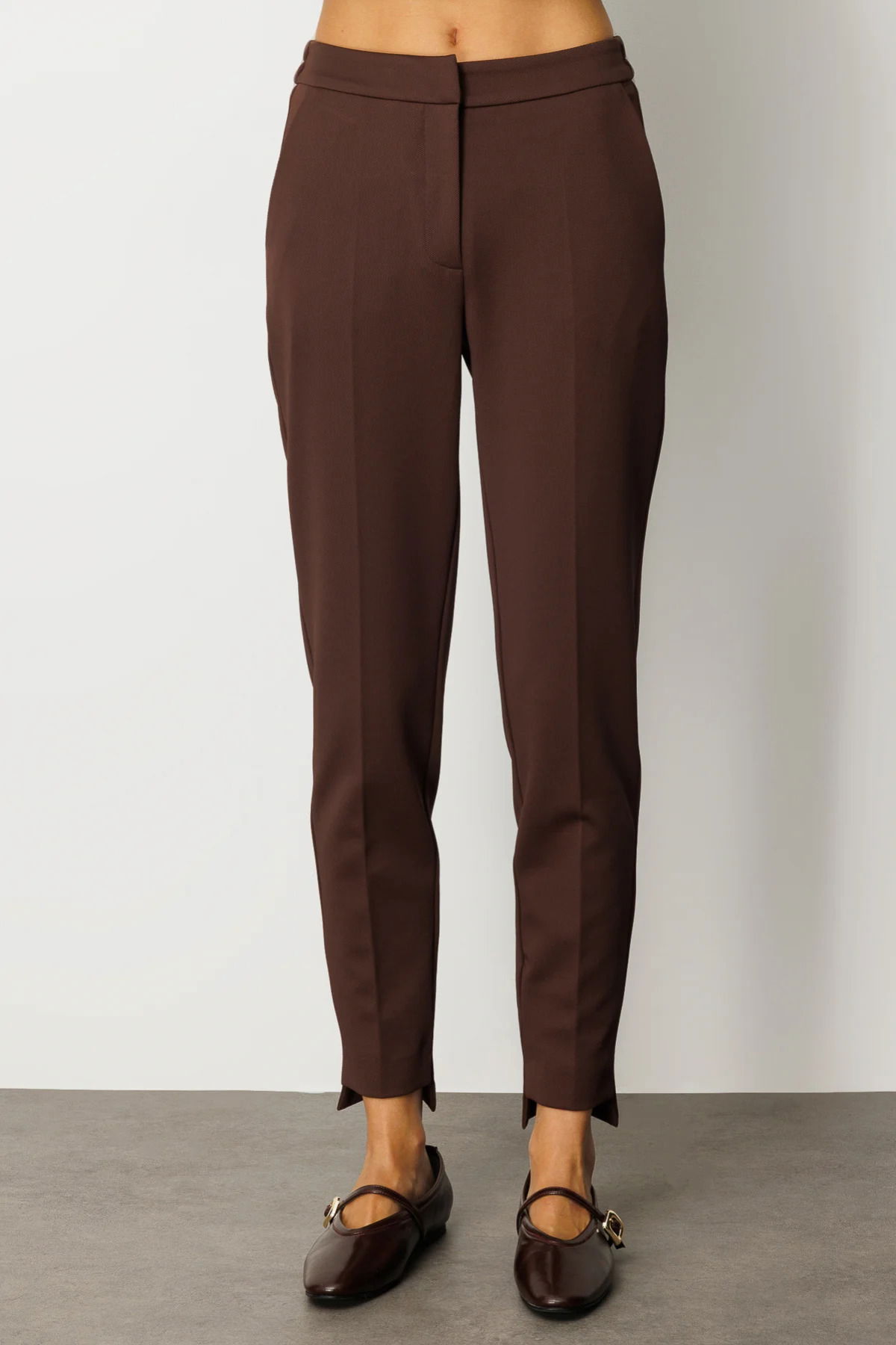 Ekol Kadın Beli Lastikli Dar Paça Pantolon 5031 Kahverengi - 3