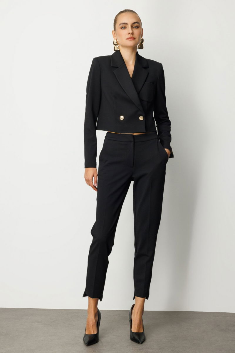 Ekol Kadın Beli Lastikli Dar Paça Pantolon 5031 Siyah - Ekol