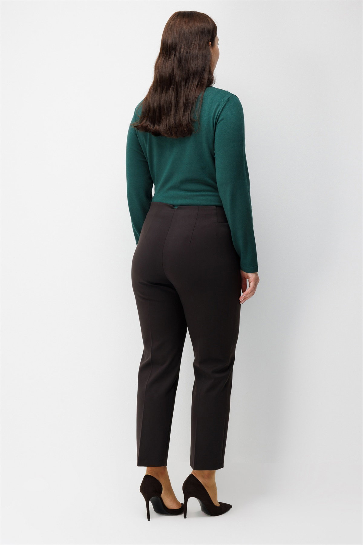 Ekol Kadın Beli Lastikli Dar Paça Pantolon Kahverengi - 4
