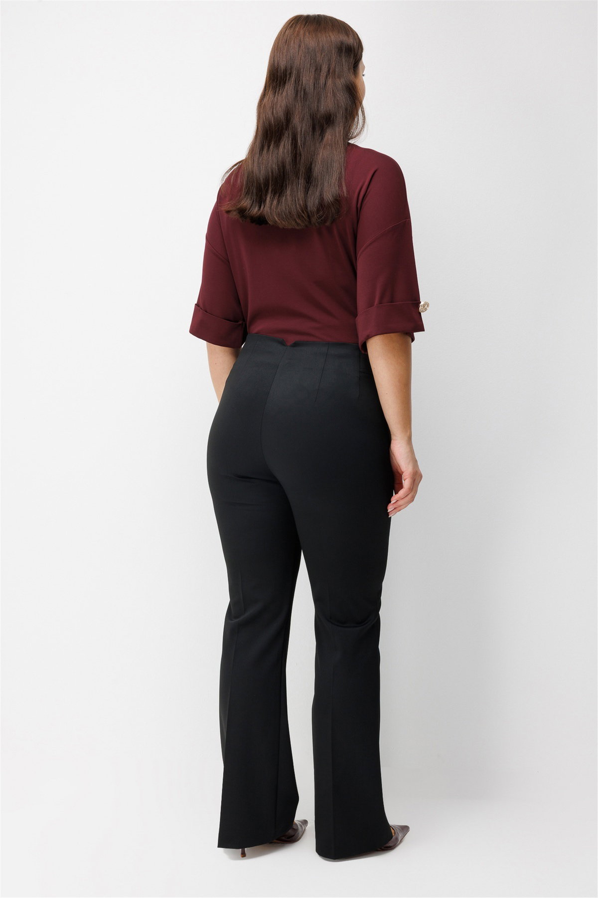 Ekol Kadın Beli Lastikli İspanyol Paça Pantolon Siyah - 4