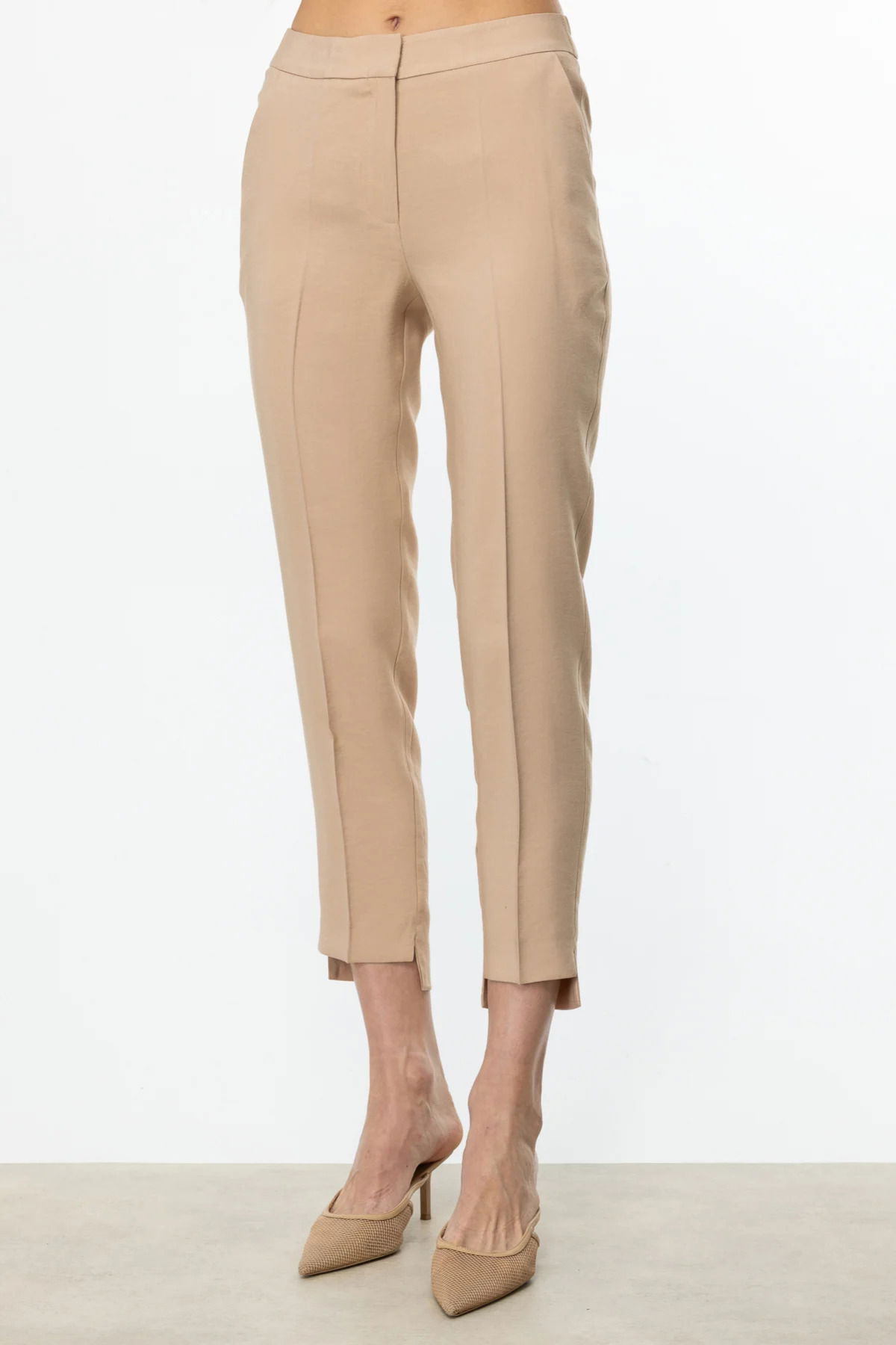 Ekol Kadın Beli Lastikli Yan Cep Pantolon 2102 Kum - 3