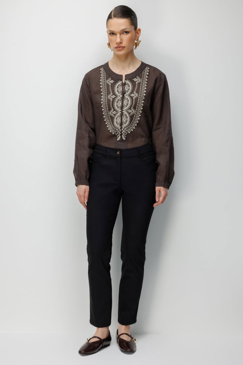 Ekol Kadın Beş Cep Dar Paça Pantolon 4032 Siyah - 2