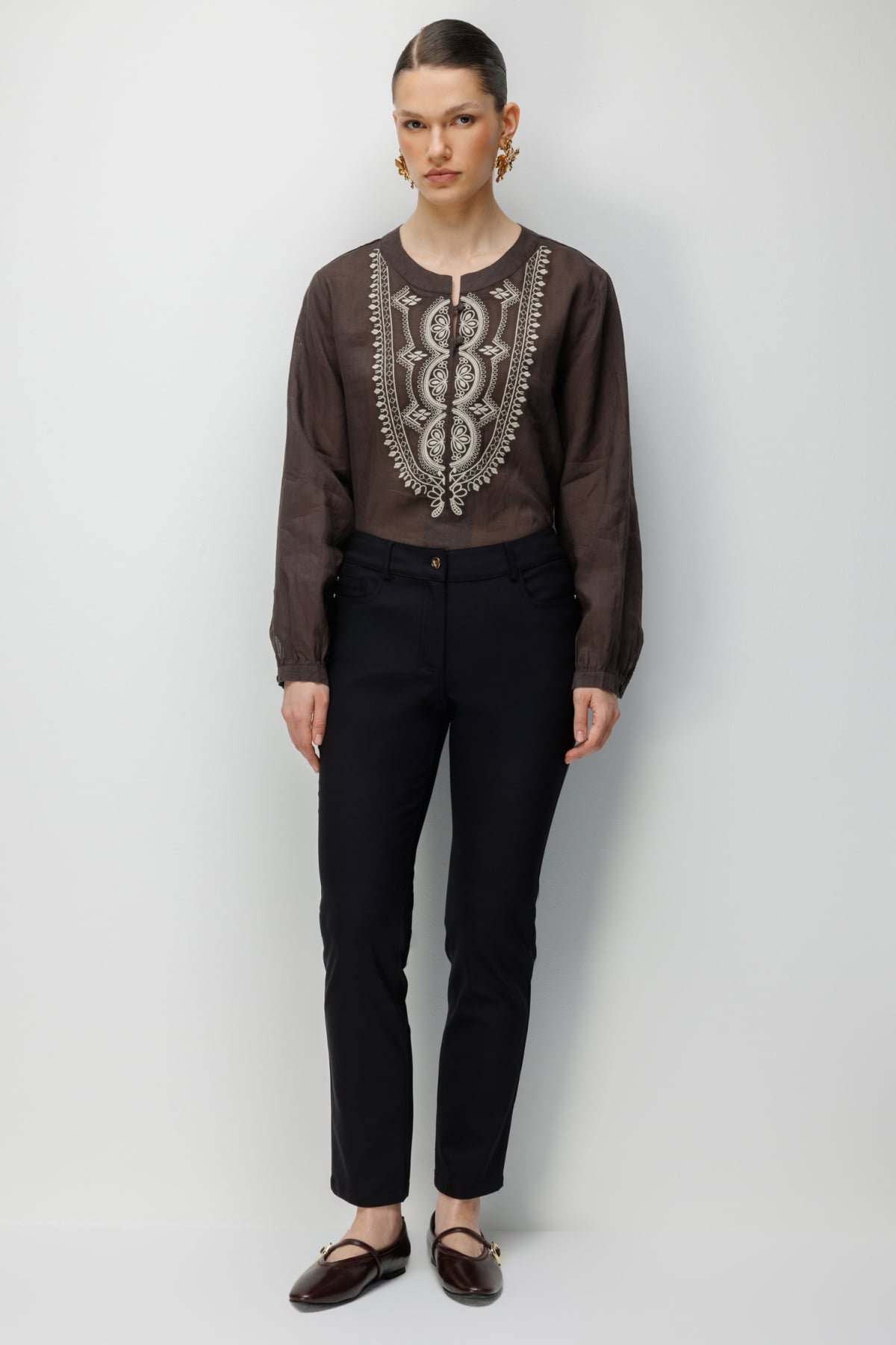 Ekol Kadın Beş Cep Dar Paça Pantolon 4032 Siyah - 2