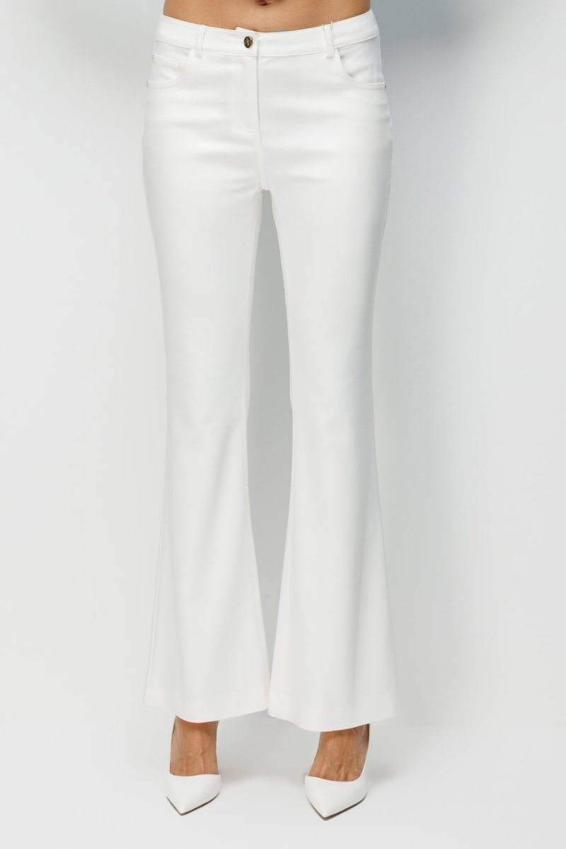 Ekol Kadın Beş Cep İspanyol Paça Pantolon 4034 Ekru - 3