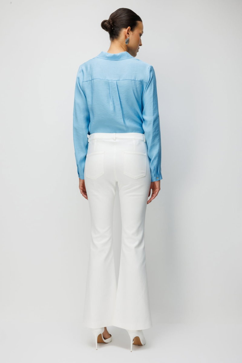 Ekol Kadın Beş Cep İspanyol Paça Pantolon 4034 Ekru - 4