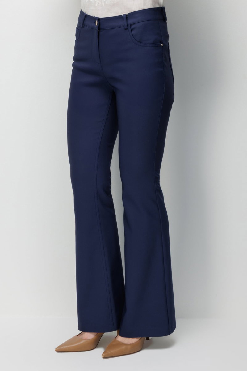 Ekol Kadın Beş Cep İspanyol Paça Pantolon 4034 Lacivert - 4