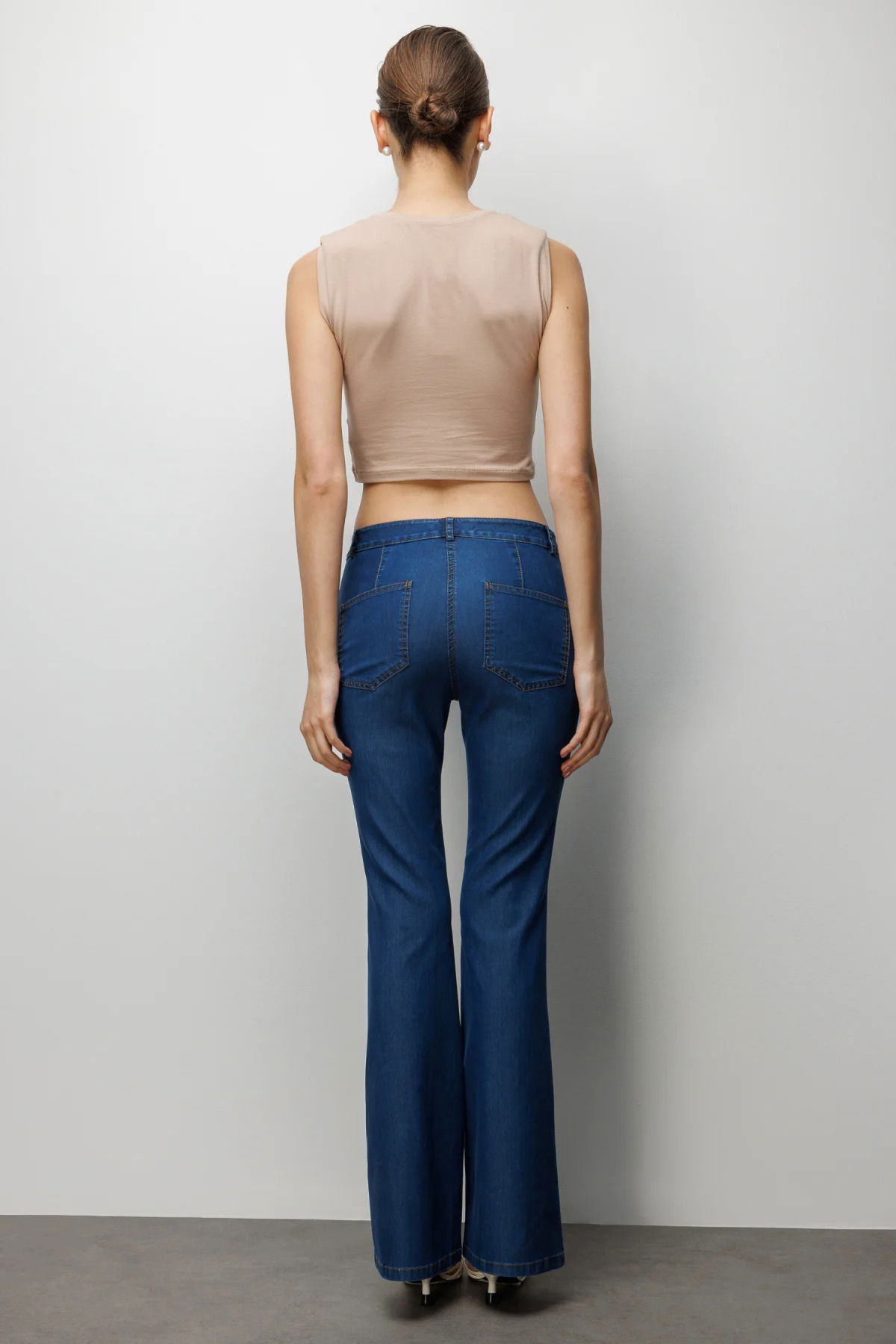 Ekol Kadın Beş Cep İspanyol Paça Pantolon 4084 Indigo - 4