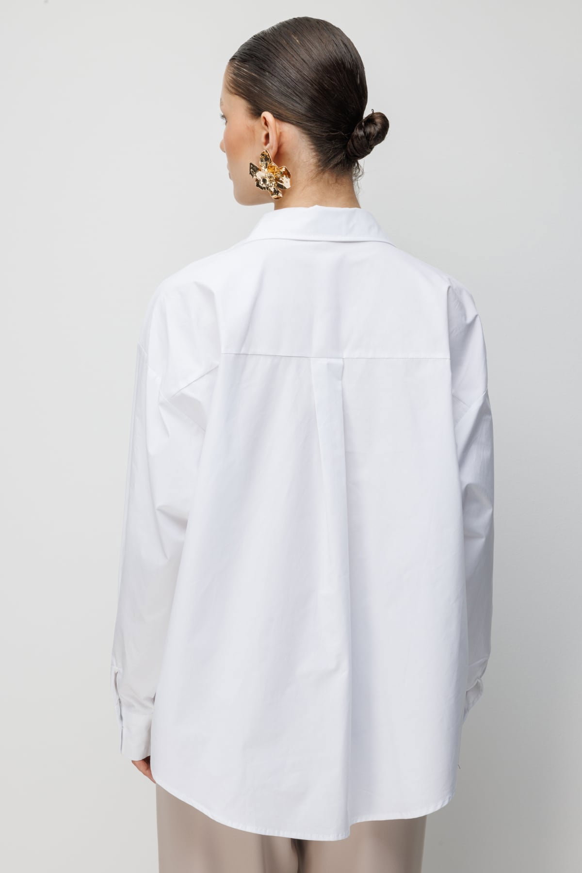 Ekol Kadın Boncuklu Çiçek İşlemeli Pamuk Gömlek 2810 Ekru - 5