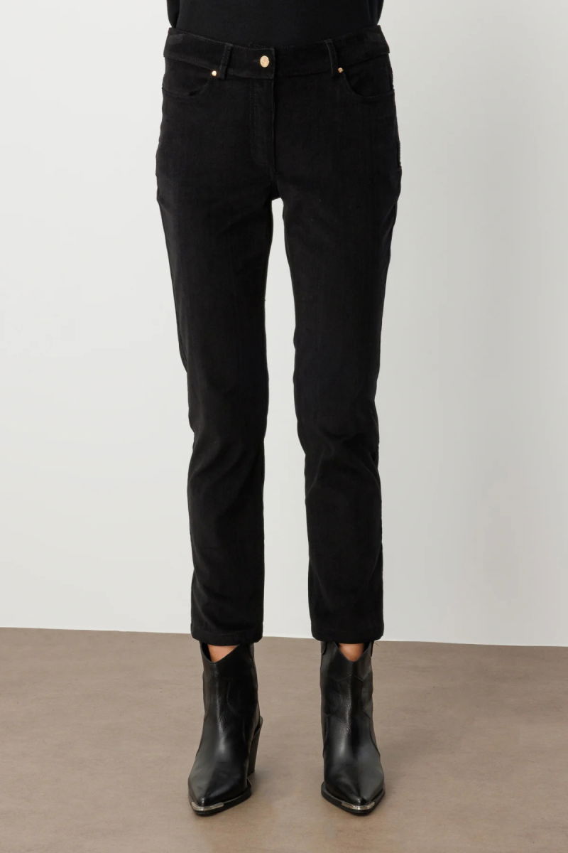 Ekol Kadın Boru Paça Kadife Pantolon 1049 Siyah - 3