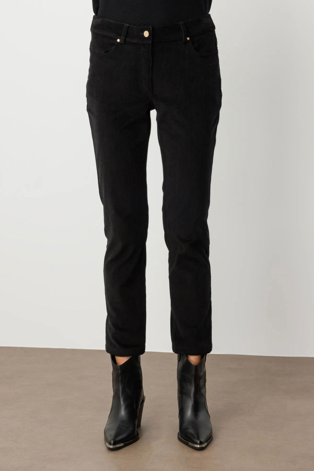 Ekol Kadın Boru Paça Kadife Pantolon 1049 Siyah - 3