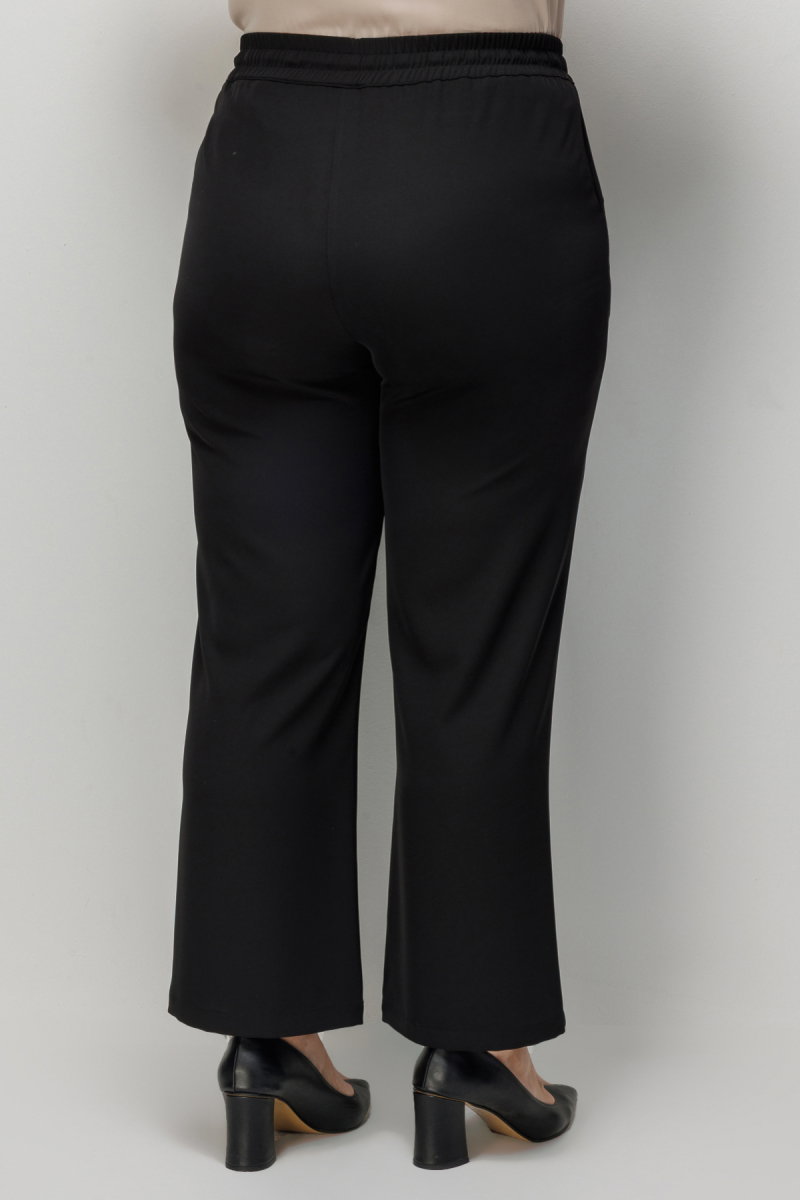 Ekol Kadın Büyük Beden Beli Bağcıklı Bol Paça Pantolon 4126 Siyah - 4