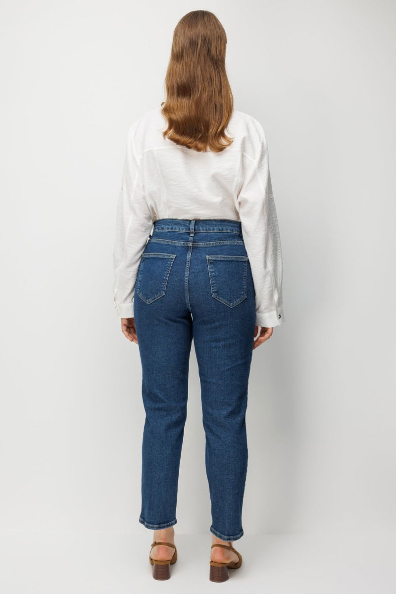 Ekol Kadın Büyük Beden Beş Cep Dar Paça Kot Pantolon 4148 Indigo - 4