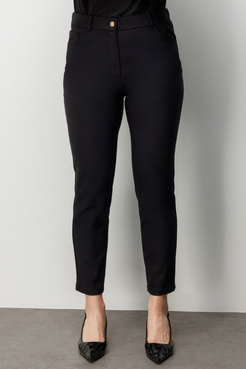 Ekol Kadın Büyük Beden Beş Cep Dar Paça Pantolon 4036 Siyah - 3