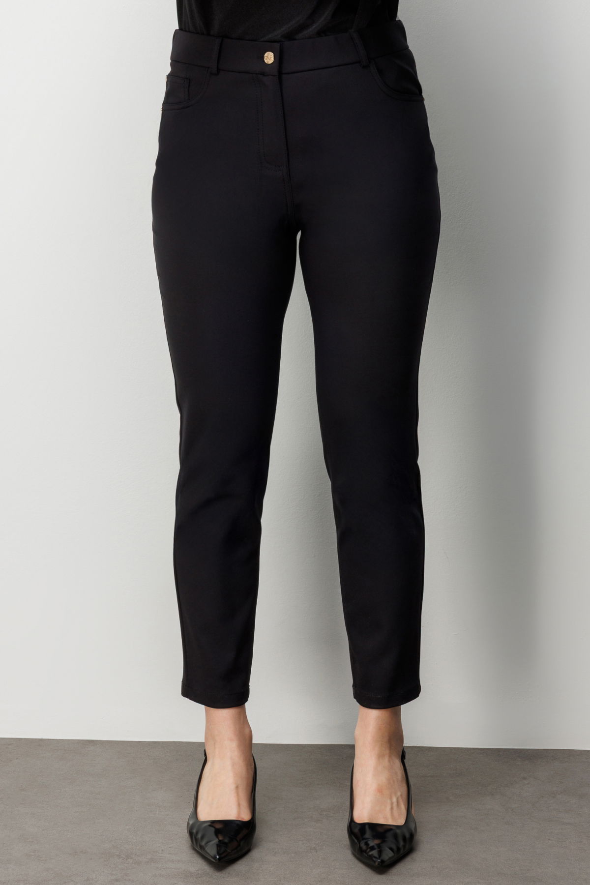 Ekol Kadın Büyük Beden Beş Cep Dar Paça Pantolon 4036 Siyah - 3