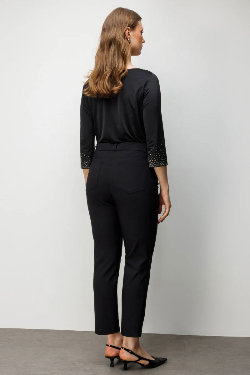 Ekol Kadın Büyük Beden Beş Cep Dar Paça Pantolon 4036 Siyah - 4