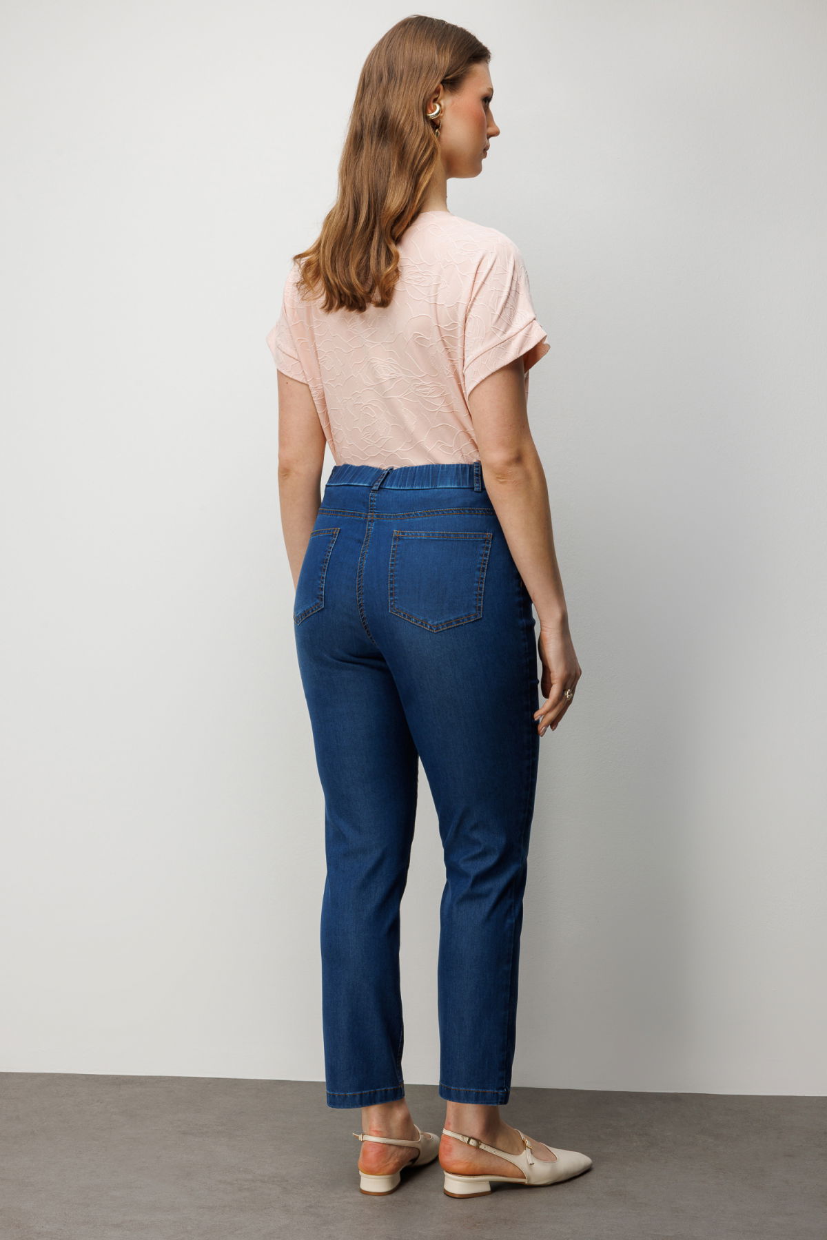 Ekol Kadın Büyük Beden Beş Cep Dar Paça Pantolon 4086 Indigo - 4