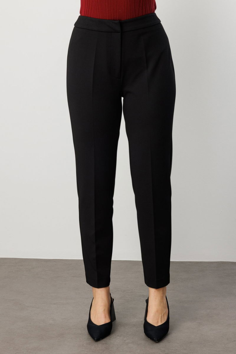 Ekol Kadın Büyük Beden Dar Paça Cepsiz Pantolon 1025 Siyah - 3