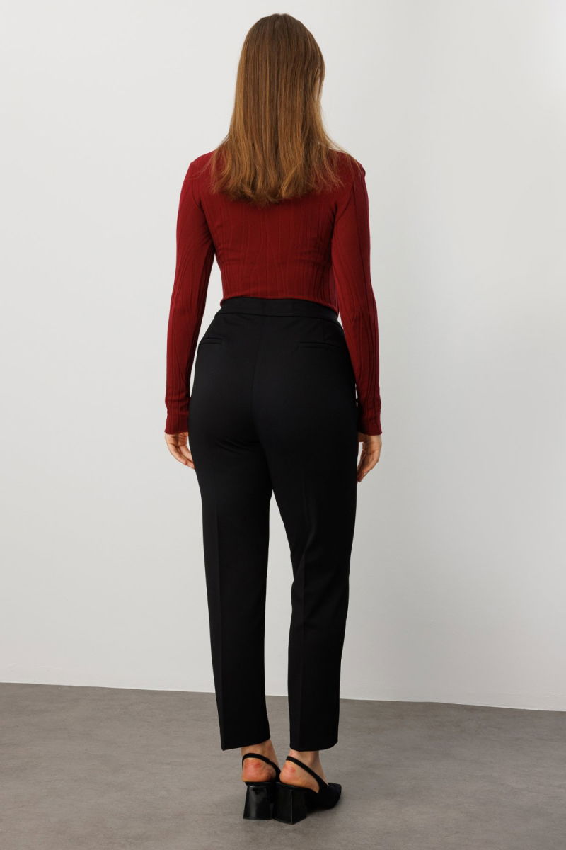 Ekol Kadın Büyük Beden Dar Paça Cepsiz Pantolon 1025 Siyah - 4