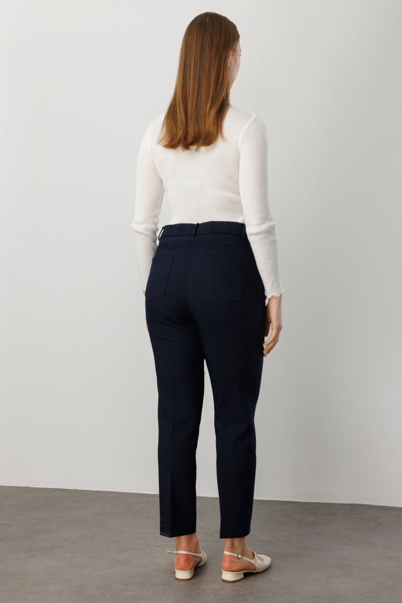 Ekol Kadın Büyük Beden Dar Paça Pantolon 1009 Lacivert - 4