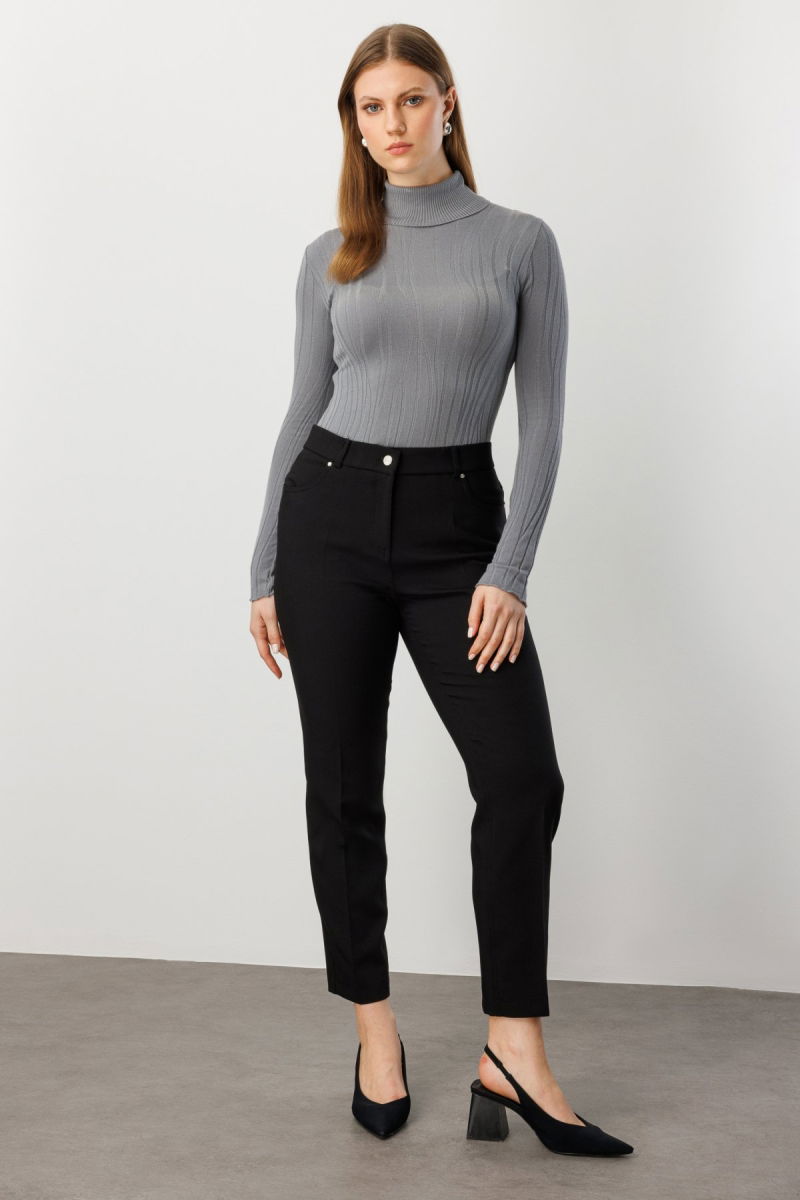 Ekol Kadın Büyük Beden Dar Paça Pantolon 1009 Siyah - Ekol