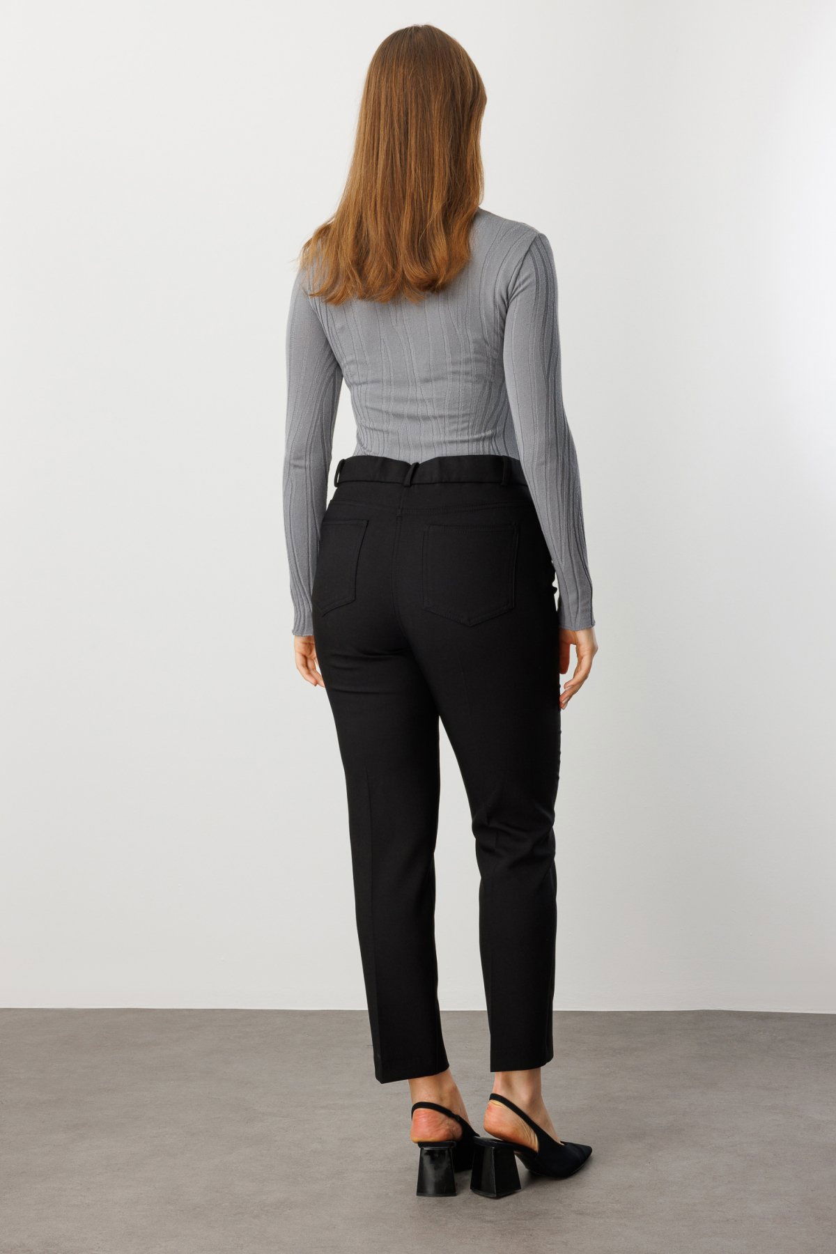 Ekol Kadın Büyük Beden Dar Paça Pantolon 1009 Siyah - 4