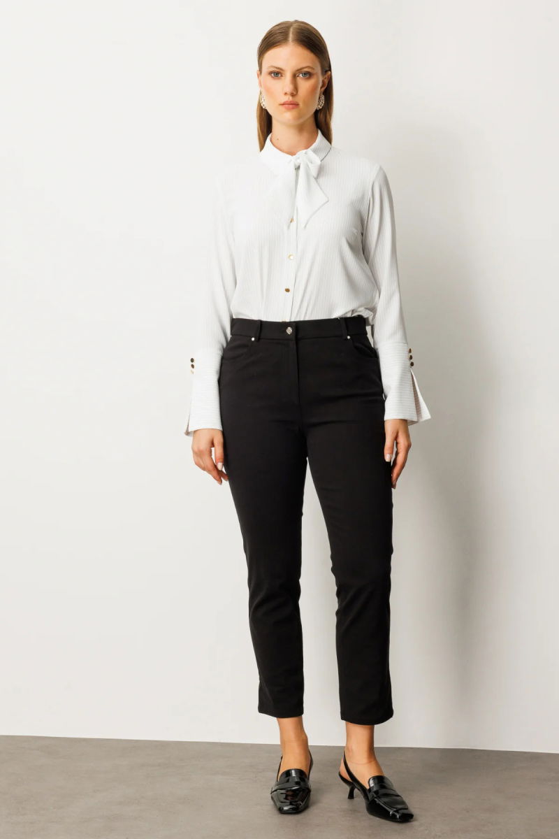 Ekol Kadın Büyük Beden Dar Paça Pantolon 1063 Siyah - Ekol